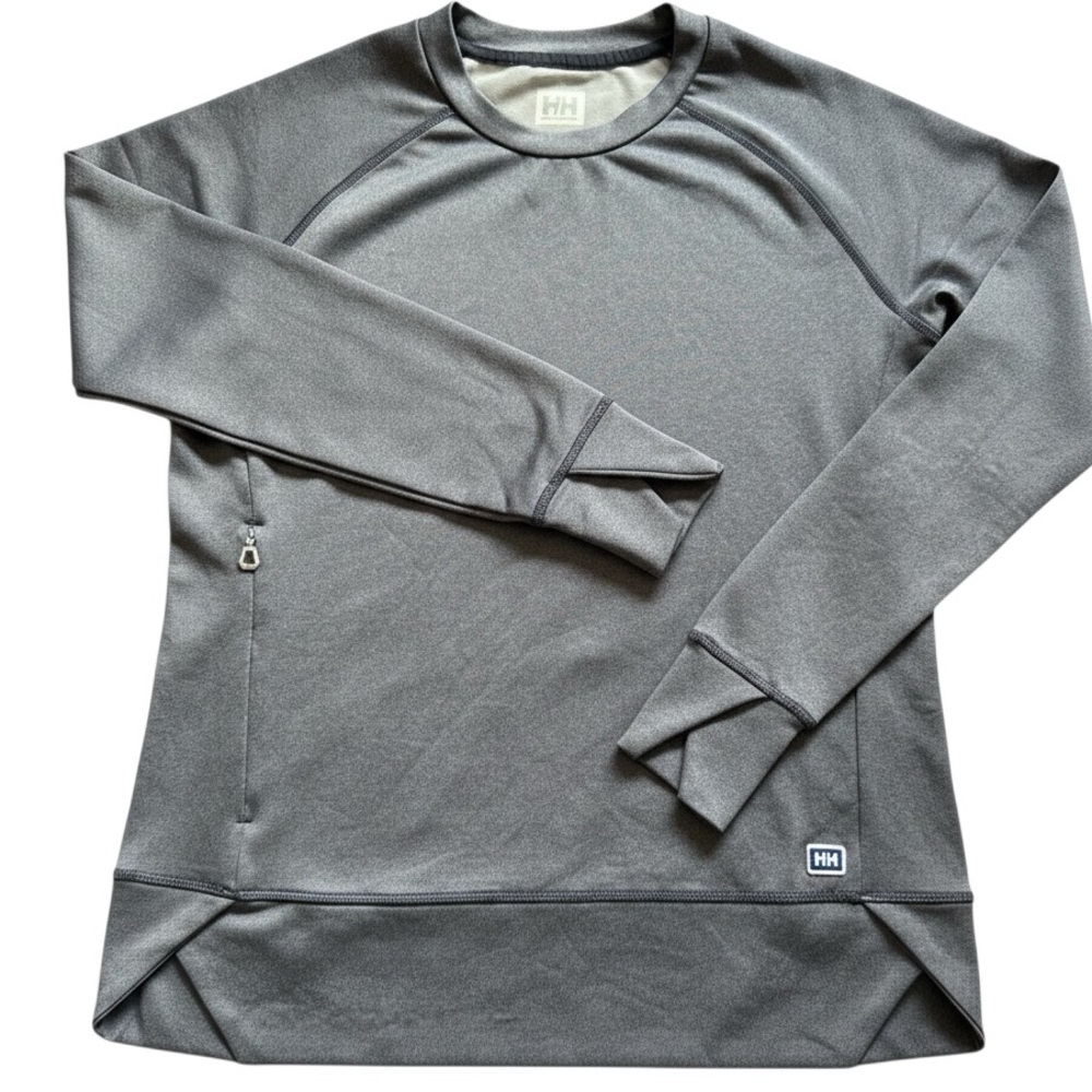 Helly Hansen Lifa Base Layer Top Gray M Running Hiking Ski Performance Wear